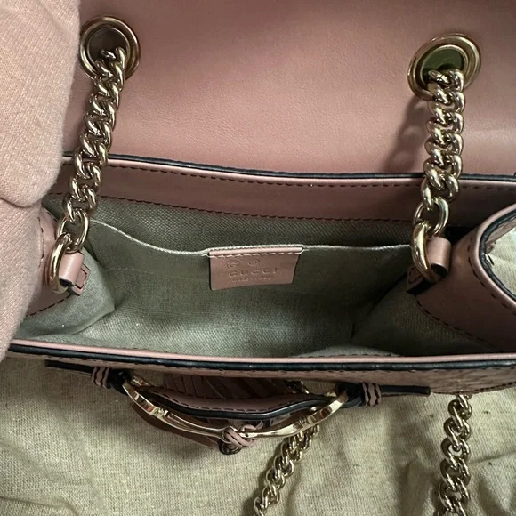 Gucci Emily Guccissima Pink Small Crossbody Bag Horse-bit embellishment - Picture 7 of 15